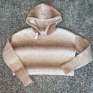 Cropped Ombré Hooded Sweater